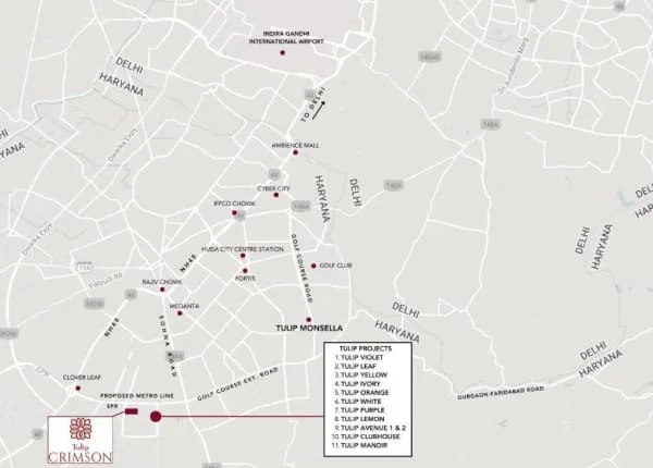 Adani Samsara Arya at Sector 60,
 Location Map plan