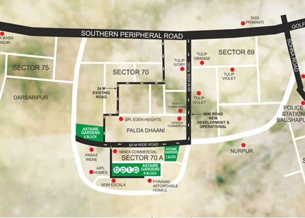 BPTP Astaire Gardens at Sector 70A,
 Location Map plan