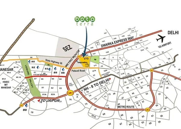 BPTP Terra at Sector 37D,
 Location Map plan
