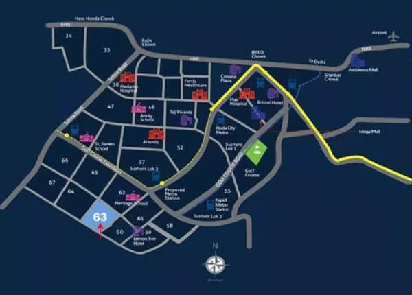 DLF The Crest at Sector 54
 Location Map plan