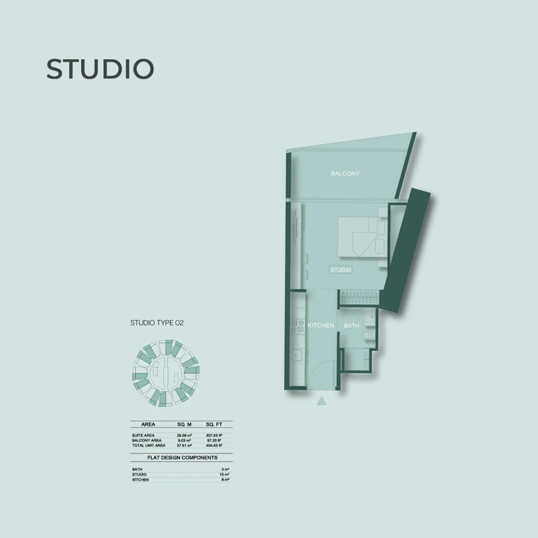 Studio Apartment Floor Plan Binghatti Circle Dubai