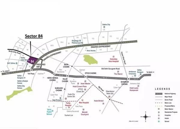 Ganga Nandaka at Sector 84,
 Location Map plan
