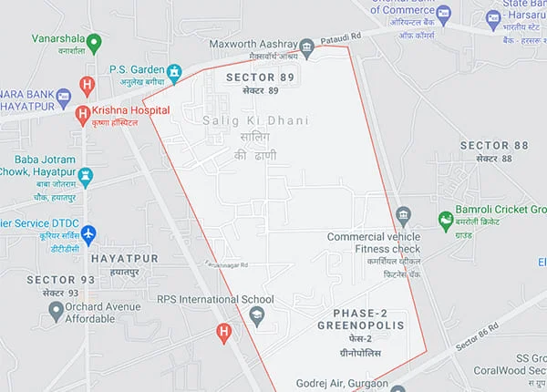 Ganga Realty LIV 89 at Sector 89 Location Map plan