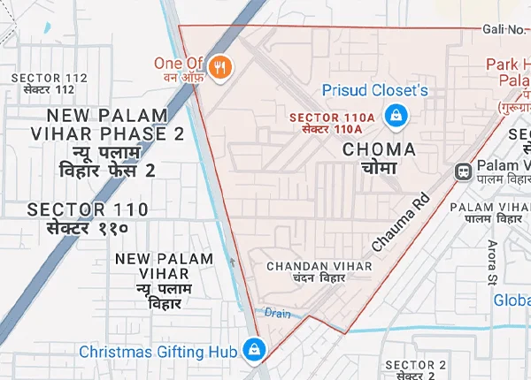Ganga Sector 110 at Sector 110,
 Location Map plan
