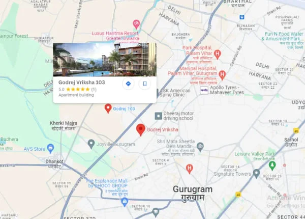 Godrej Vrikshya at Sector 103
 Location Map plan