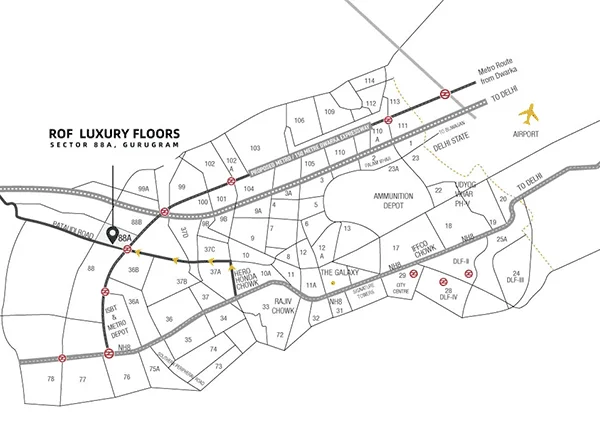 Rof Pravasa Sector 88a Gurgaon, Location Map