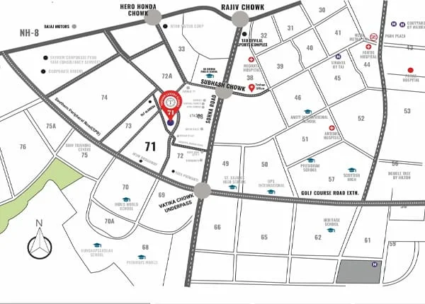 Shapoorji Pallonji Sector 71
 Location Map plan