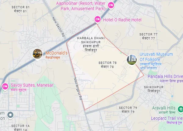 Suncity Sector 78, Gurgaon  Location
