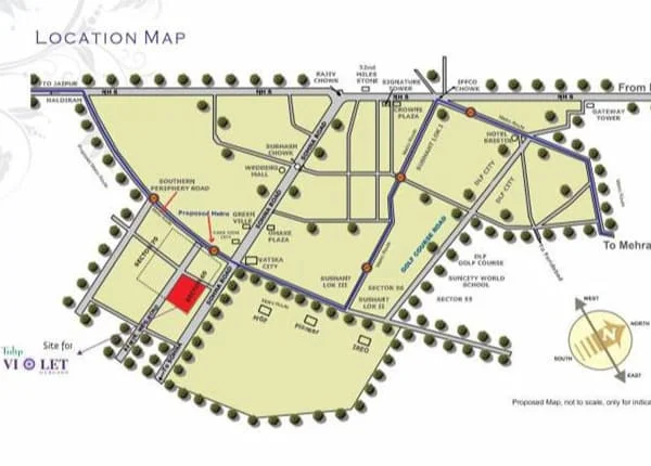 Tulip Violet at Sector 69, Dwarka Expressway
 Location Map plan