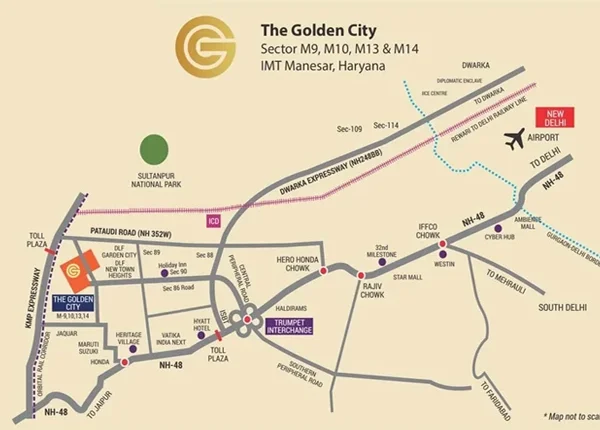 Golden City Plots Manesar Gurgaon Location